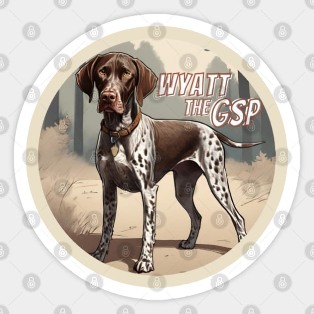 Wyatt the GSP Sticker by Alexander S.